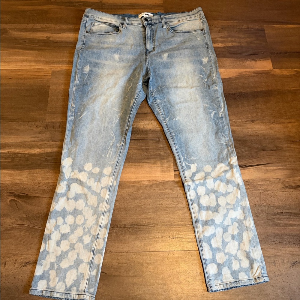 Fashion Nova Light Blue Patterned Men's Jeans Size 38